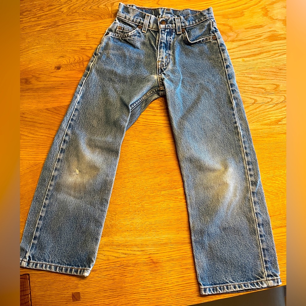 Levi loose fit blue jeans, size 7 kids